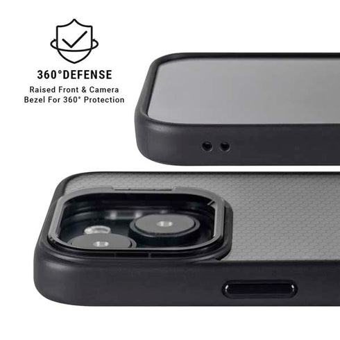 Specialty Vinyl Black Hex Texture iPhone 14 Kickstand Case